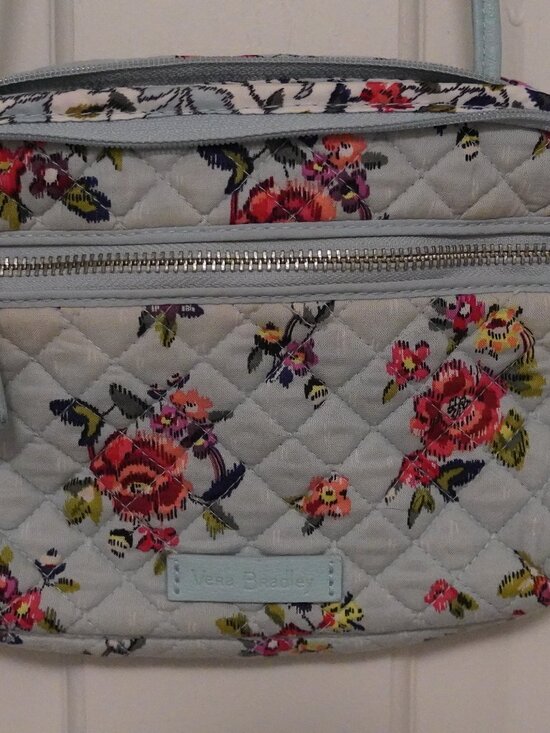 Vera Bradley Light Blue Quilted Floral Crossbody Bag - Picture 2 of 4